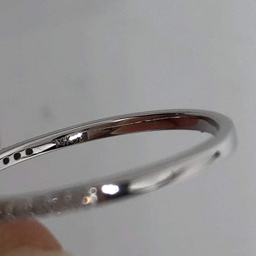 14k gold triple ring diamond set size 7 - Picture 7 of 8